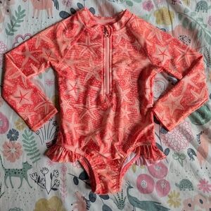 Wonder Nation Coral Starfish Kids Rashguard